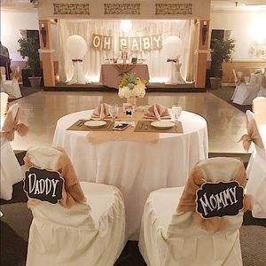 Burlap inspired soft fabric adjustable chair bows